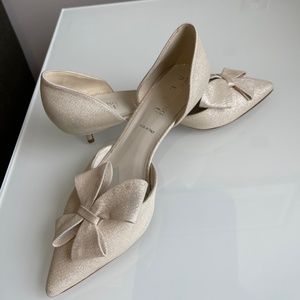 Something Bleu - Cliff Blow d'Orsay Pumps - Size 9 - Alabaster Lurex Color